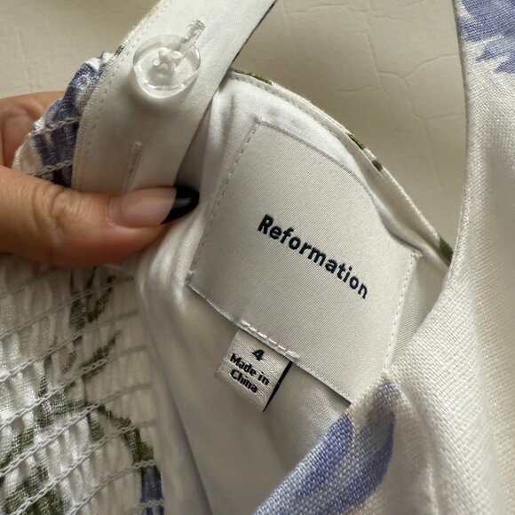Reformation Janu Linen Dress Ivory - Size 4 - Picture 5 of 11